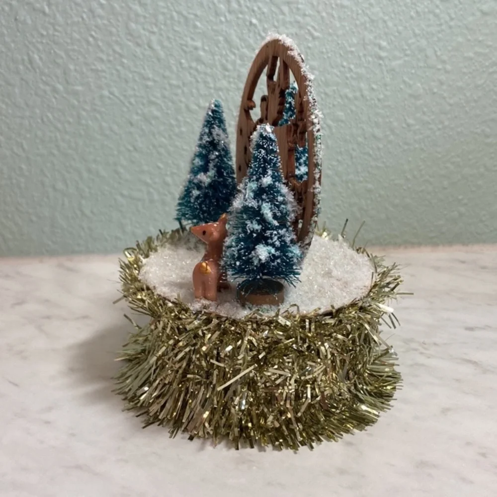 NEW Christmas Manger Woodland Scene Hamdmade